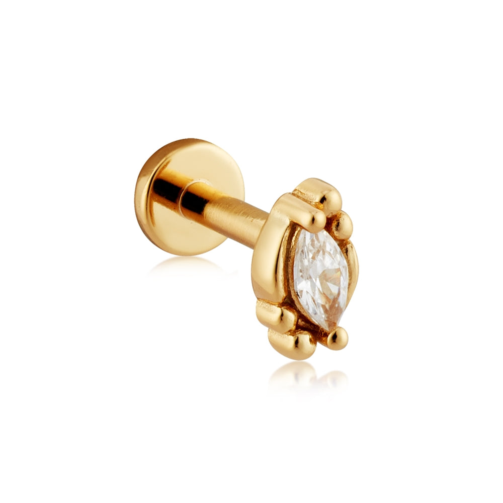 Argento Gold Marquise Flat Back Earrings