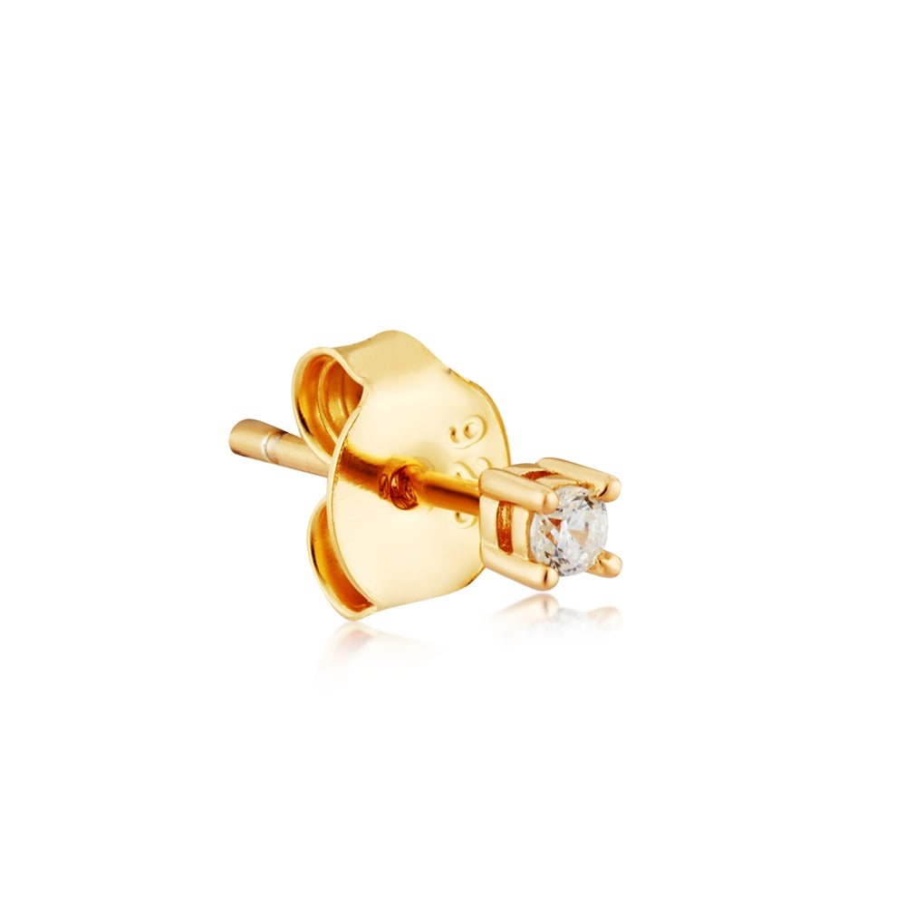 Argento Gold Simple CZ Stud Earrings
