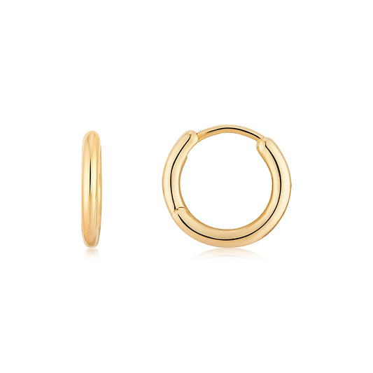 Argento Gold 12mm Slim Hoop Earrings