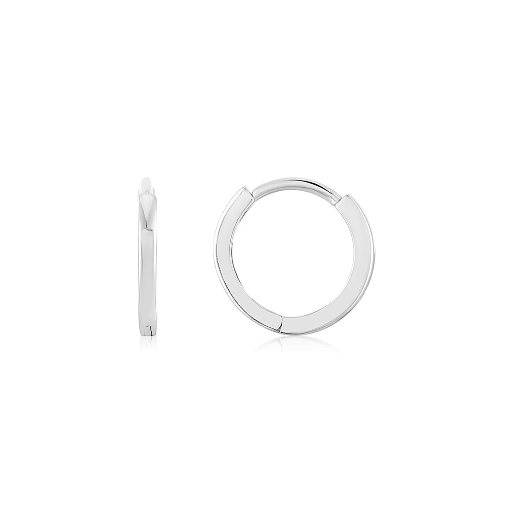 Argento Silver 13mm Simple Hoop Earrings