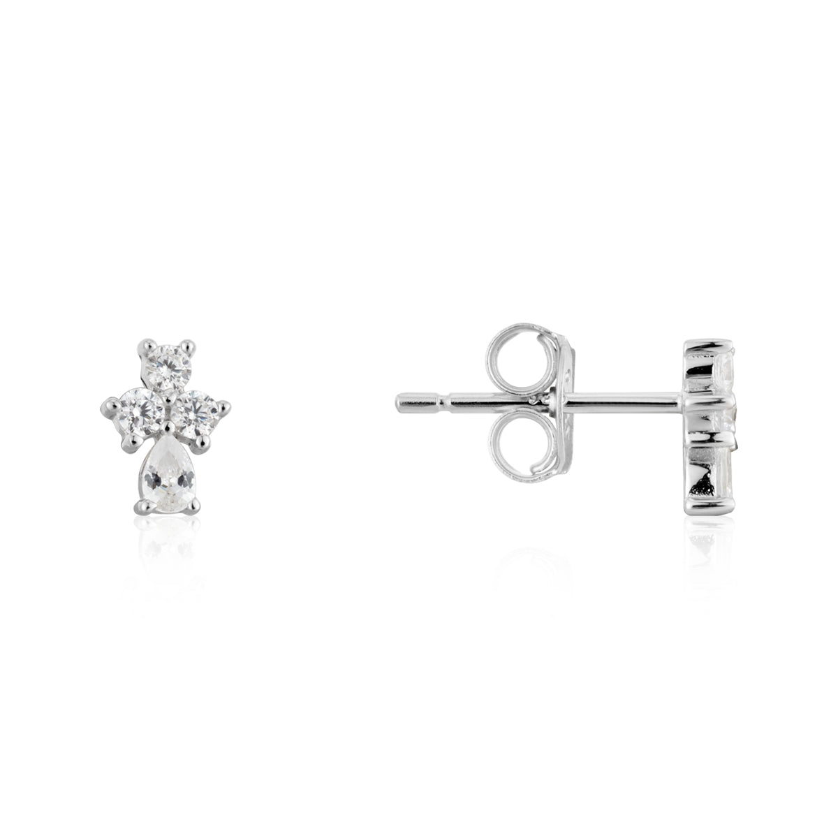 Argento Silver Cross CZ Stacking Earrings