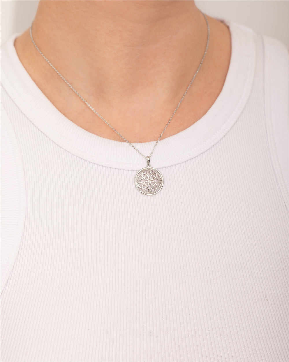 Argento Silver Plain Celtic Endless Knot Necklace