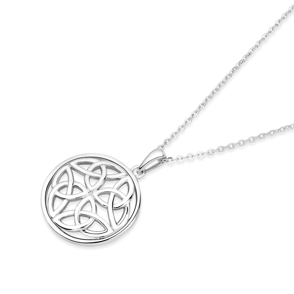 Argento Silver Plain Celtic Endless Knot Necklace