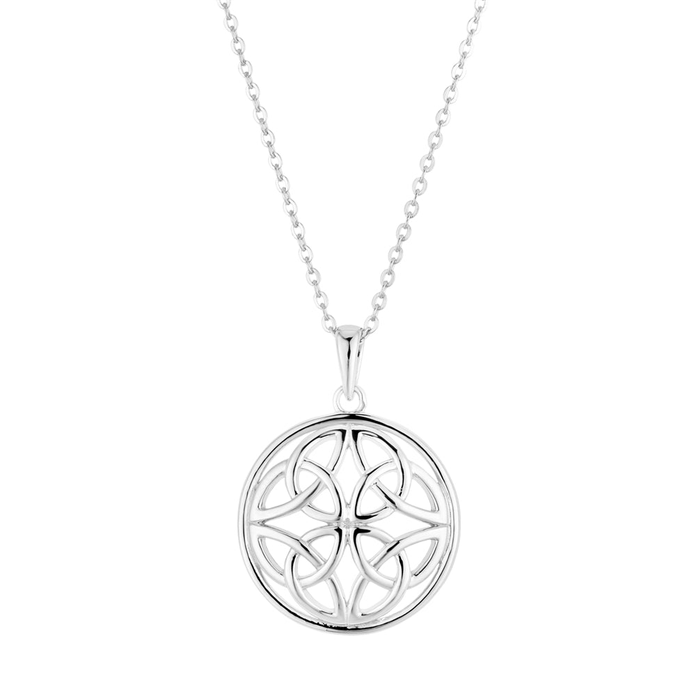 Argento Silver Plain Celtic Endless Knot Necklace