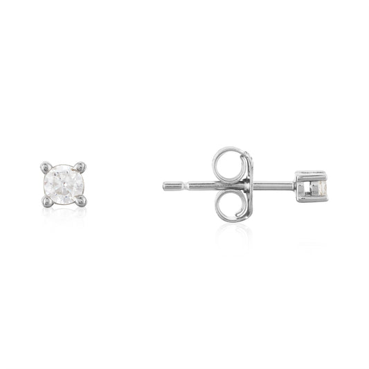 Argento Silver Simple CZ Stud Earrings