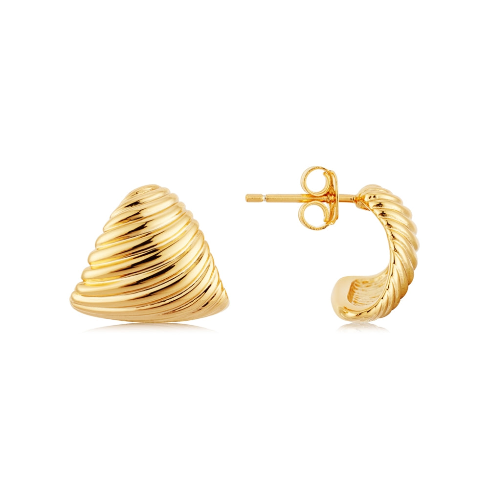 Argento Gold Croissant Curve Hoop Earrings