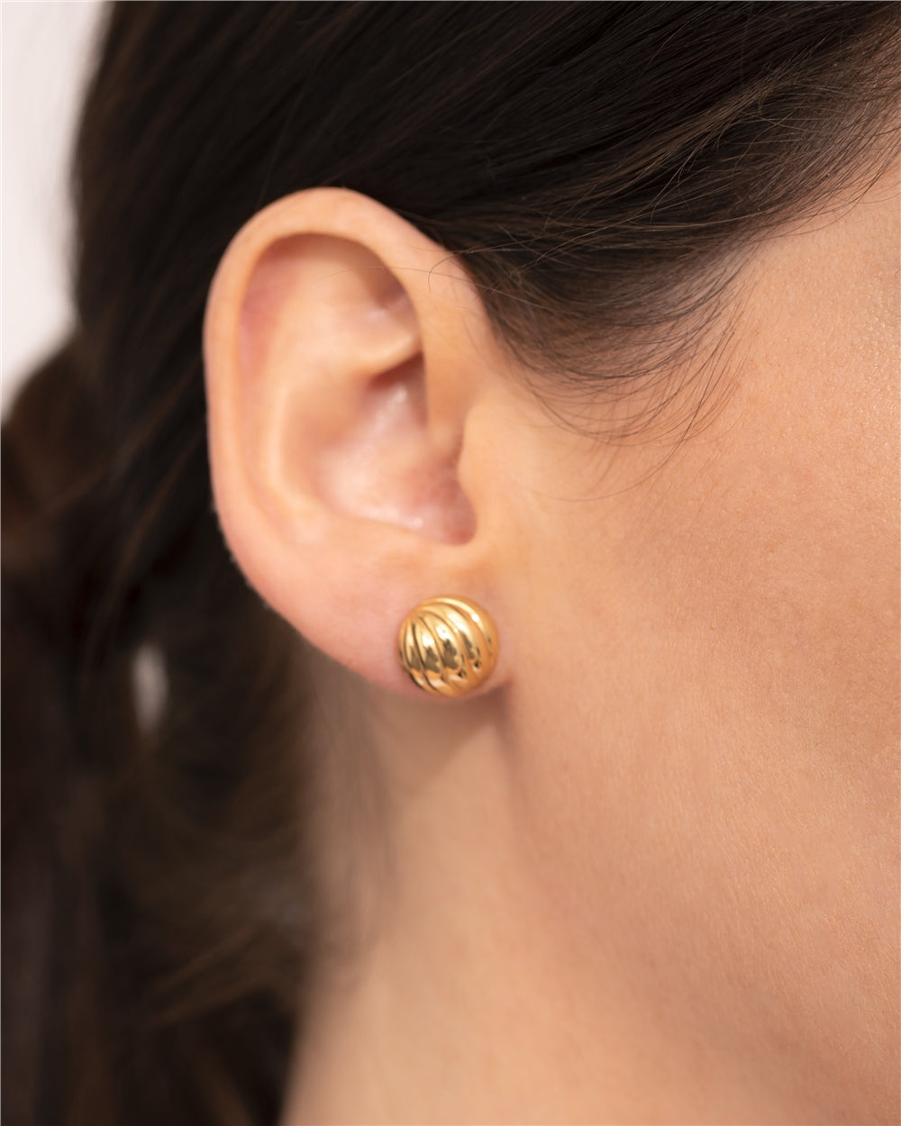 Argento Gold Dome Wave Statement Earrings