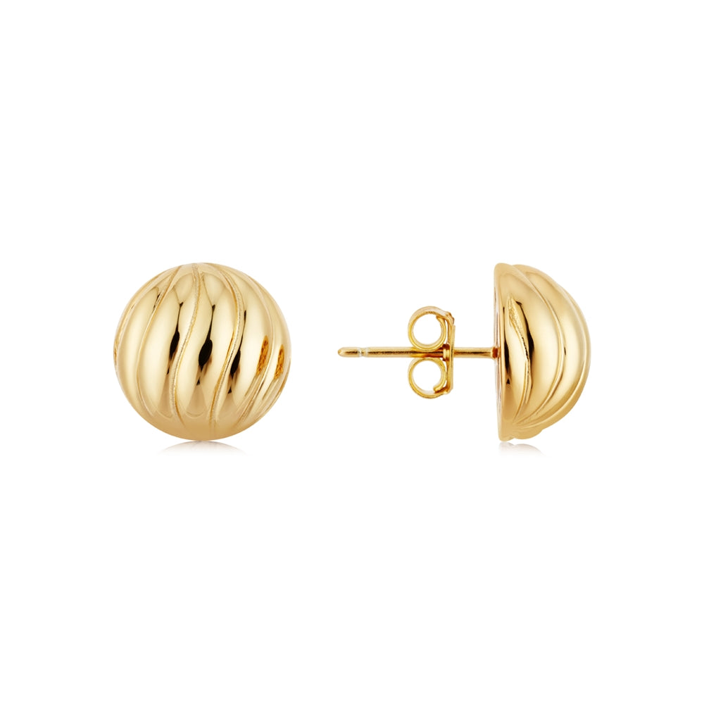 Argento Gold Dome Wave Statement Earrings