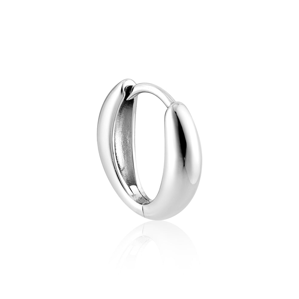 Argento Silver 15mm Oval Hoop Earrings
