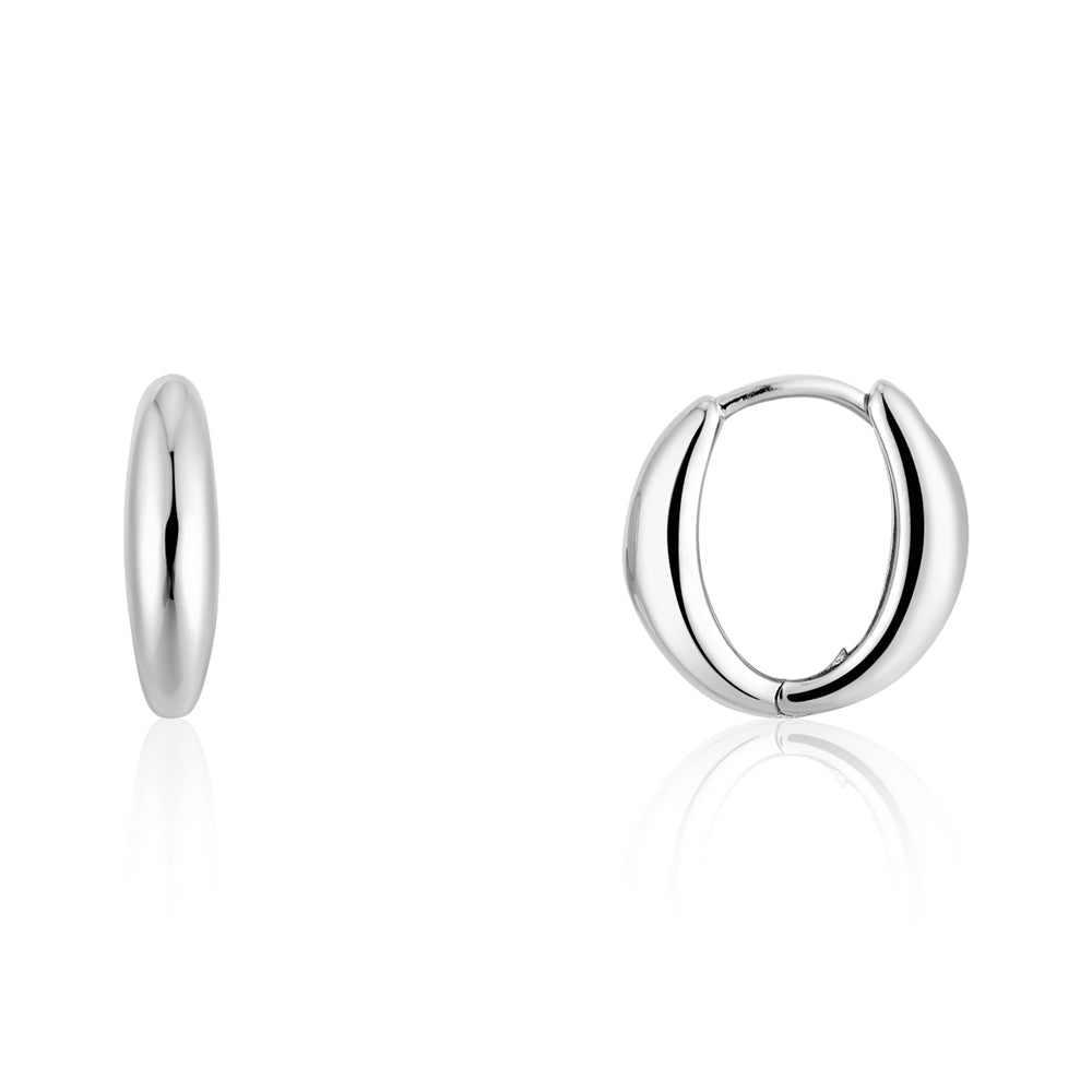 Argento Silver 15mm Oval Hoop Earrings