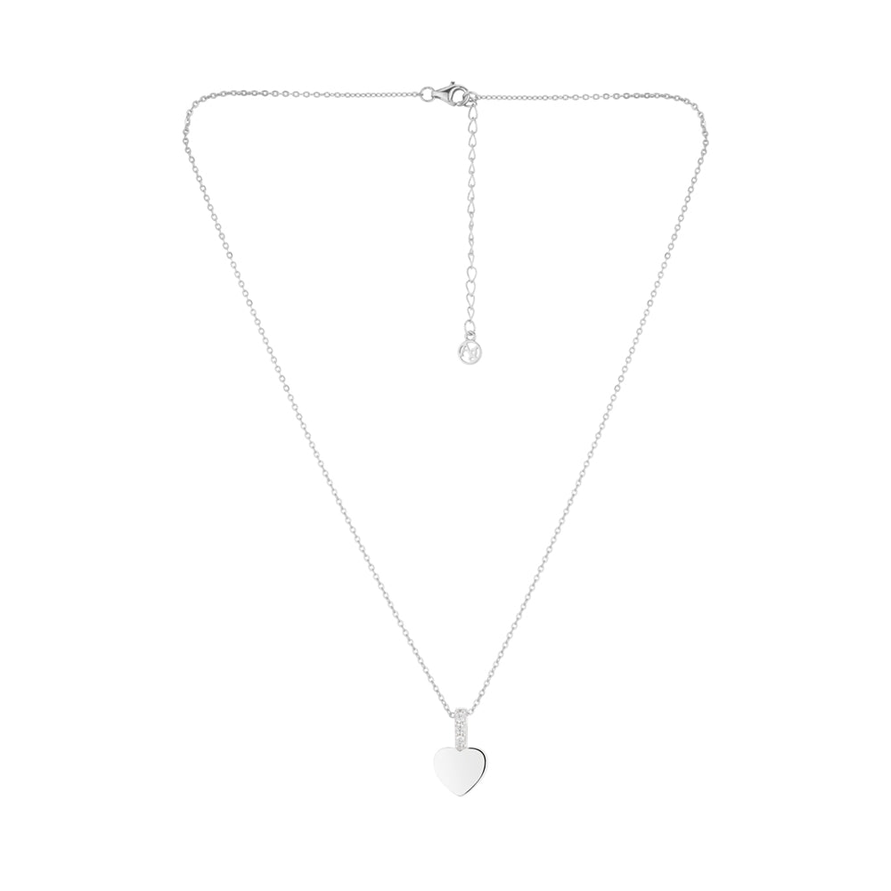 Argento Silver Engraving Heart Necklace