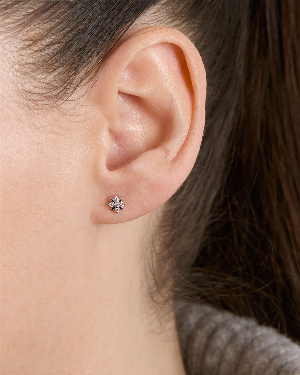 Argento Silver Star CZ Mini Stud  Earrings