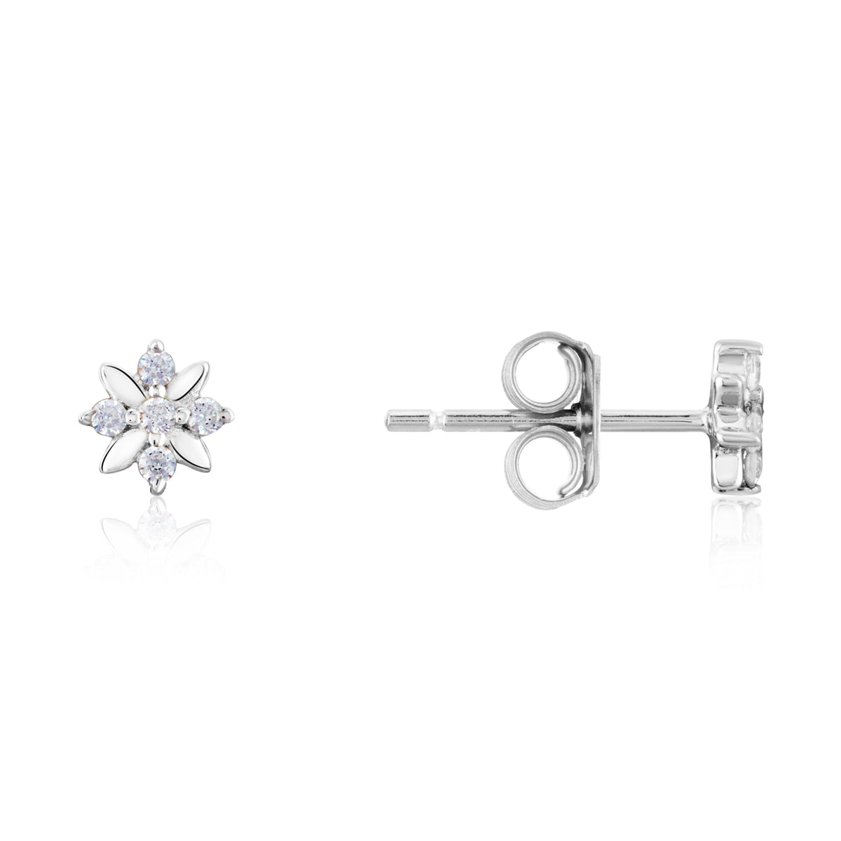 Argento Silver Star CZ Mini Stud  Earrings