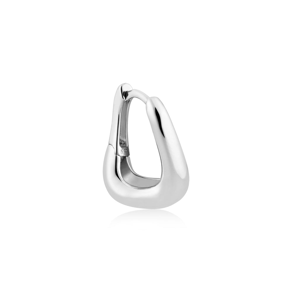 Argento Silver Twist Dome Hoop Earring