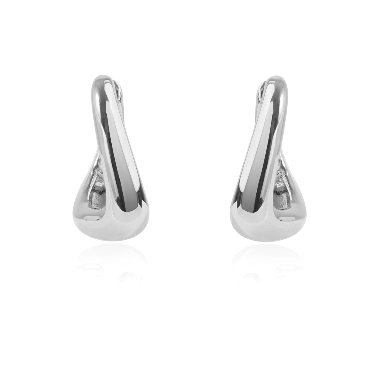 Argento Silver Twist Dome Hoop Earring