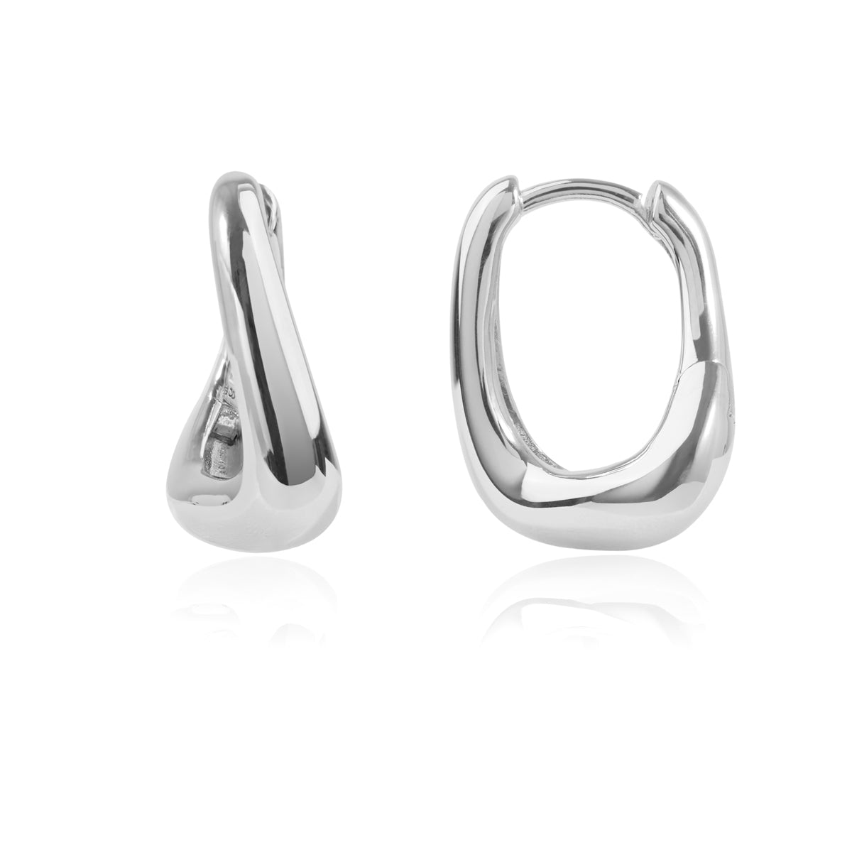 Argento Silver Twist Dome Hoop Earring