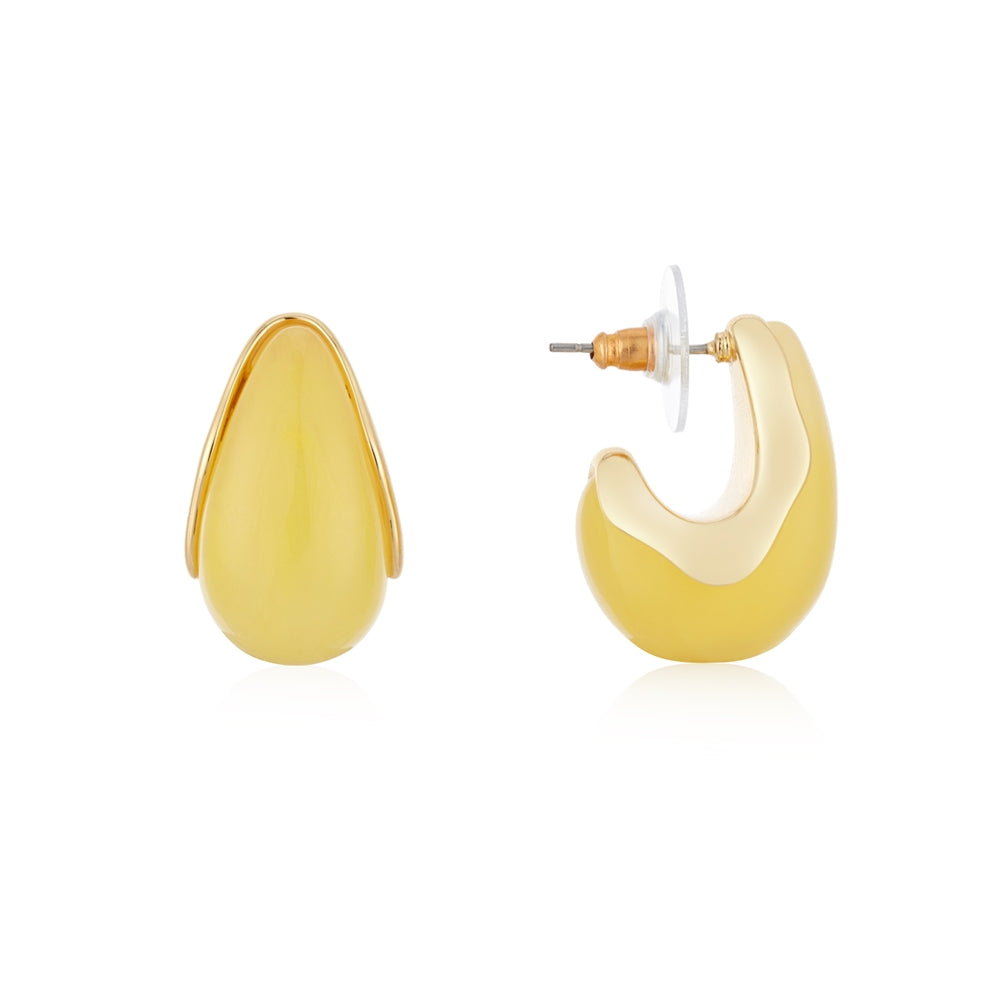 August Woods Gold Butter Yellow Resin Earrings