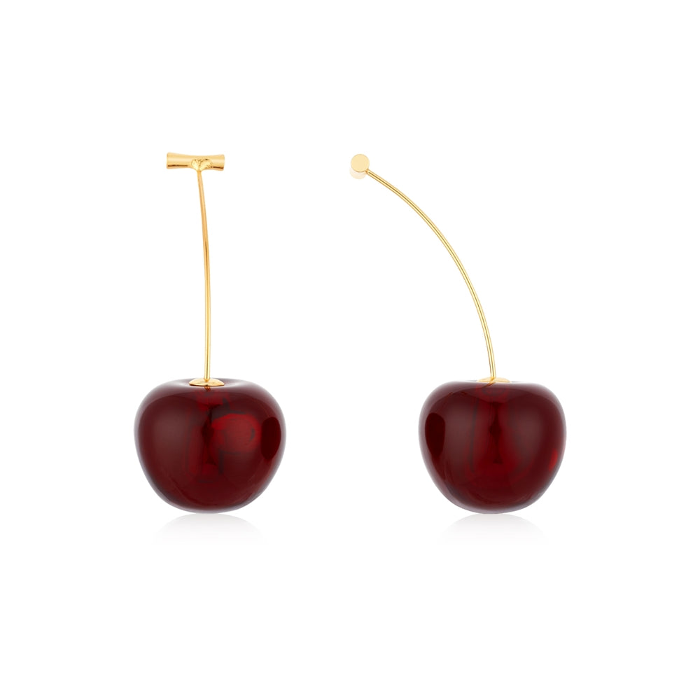 August Woods Gold Cherry Drop Earrings