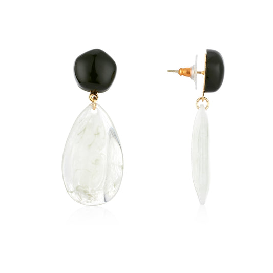 August Woods Gold Green Stone Drop Earrings