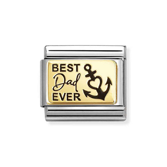 Nomination Gold Best Dad Ever Anchor Charm