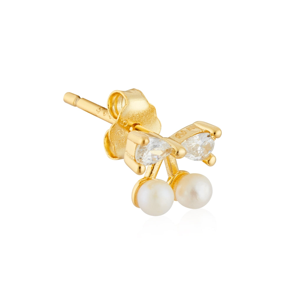 Argento Gold 14k Plated Cherry Stud Earrings