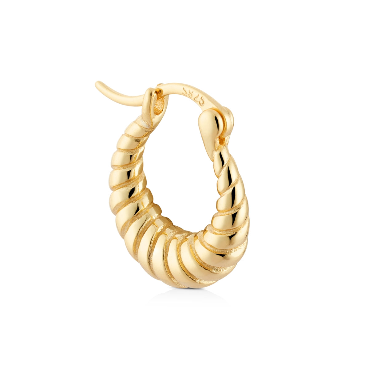 Argento Gold 14k Plated Creole Ridge Hoop Earrings