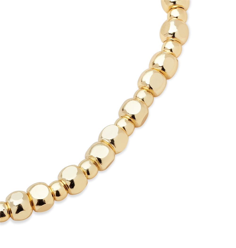 Argento Gold 14k Plated Pebble Bead Bracelet