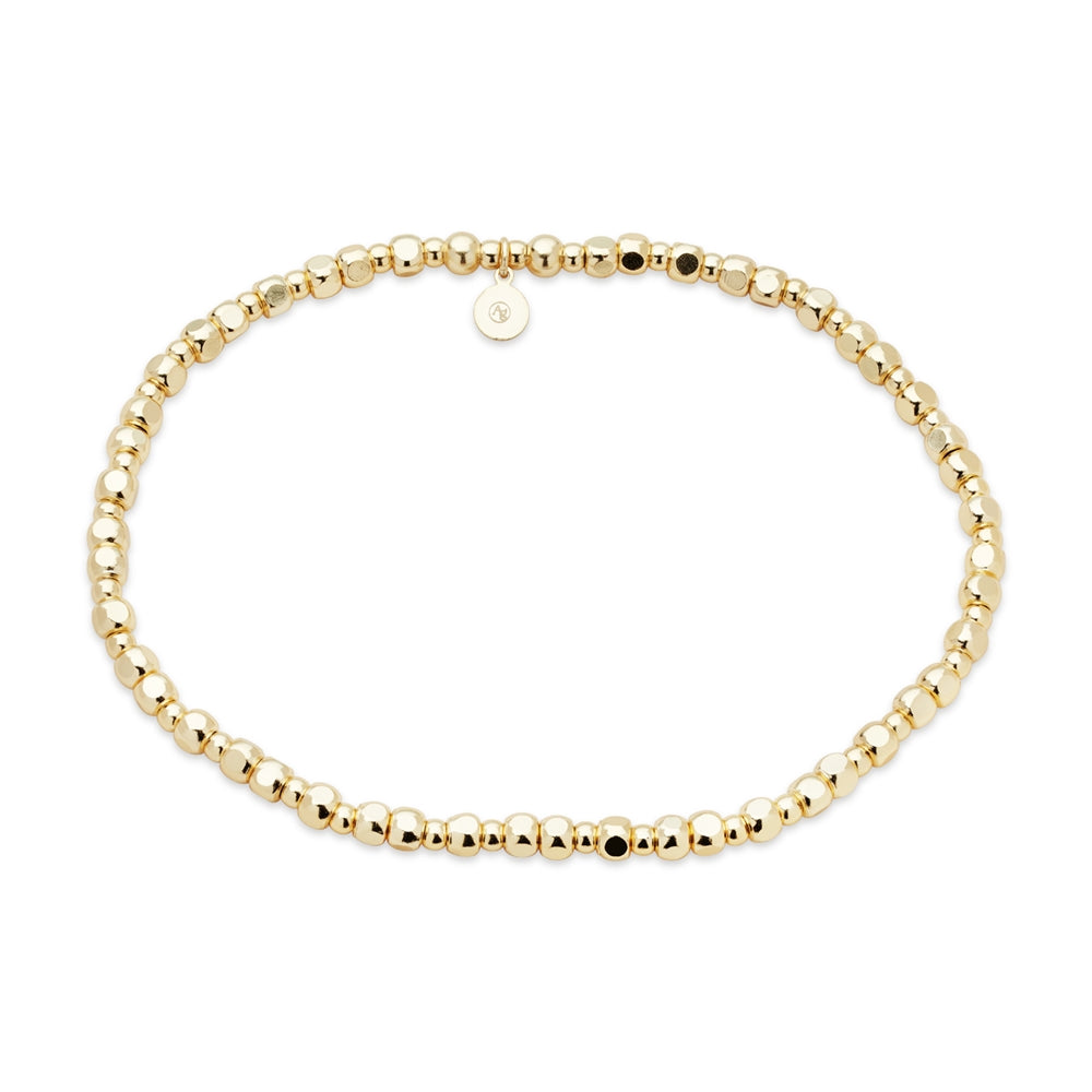 14K Plated Pebble Bead Bracelet