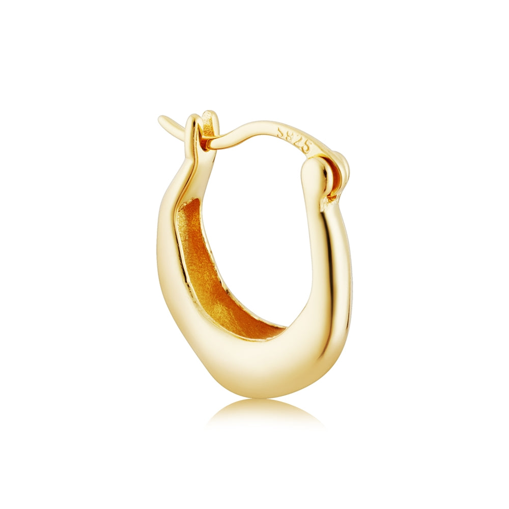 Argento Gold 14k Plated Simple Ceole Hoops