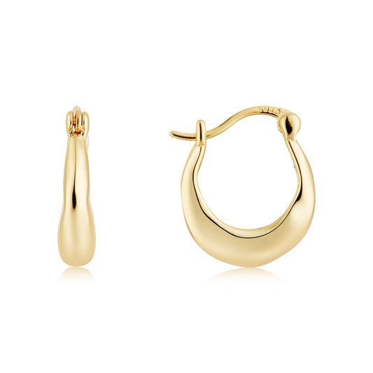 Argento Gold 14k Plated Simple Ceole Hoops