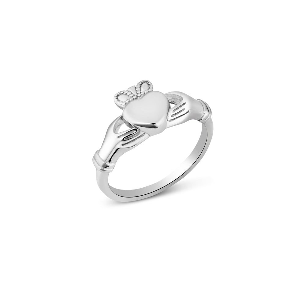 Argento Silver Engravable Claddagh Ring
