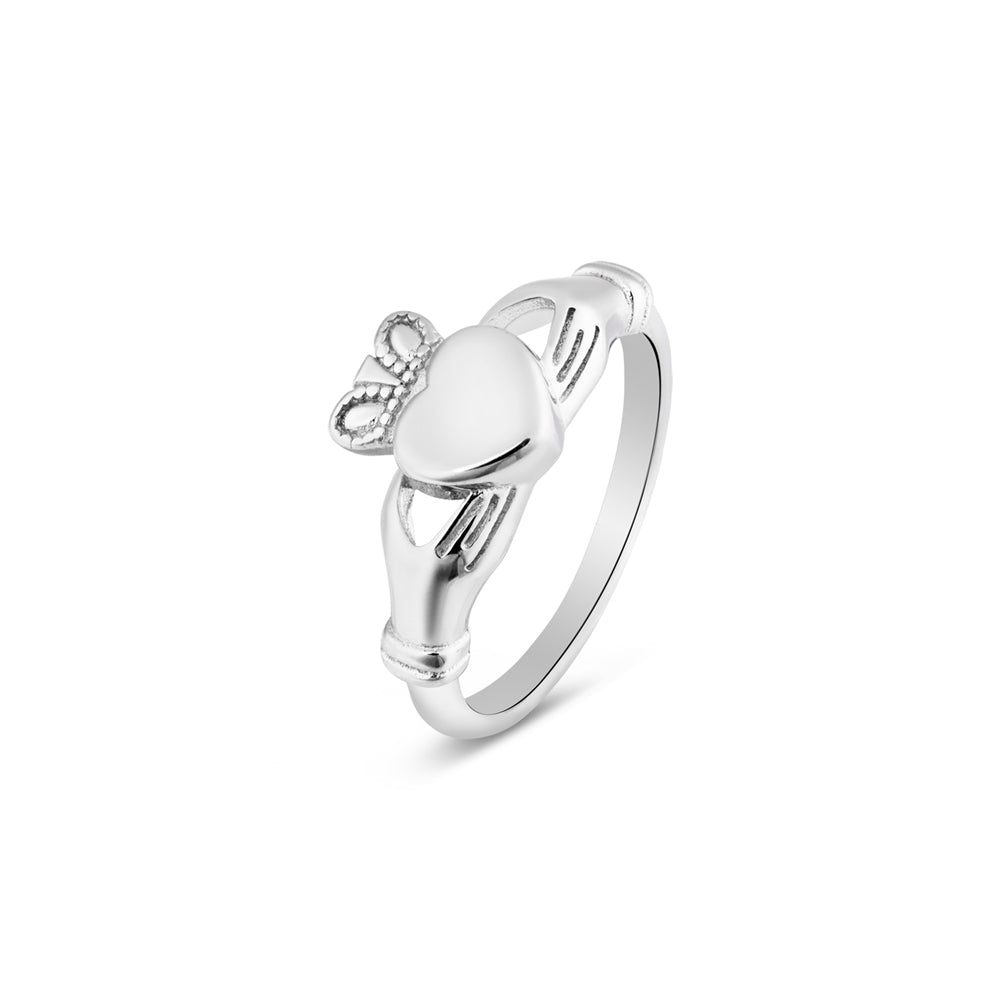 Argento Silver Engravable Claddagh Ring