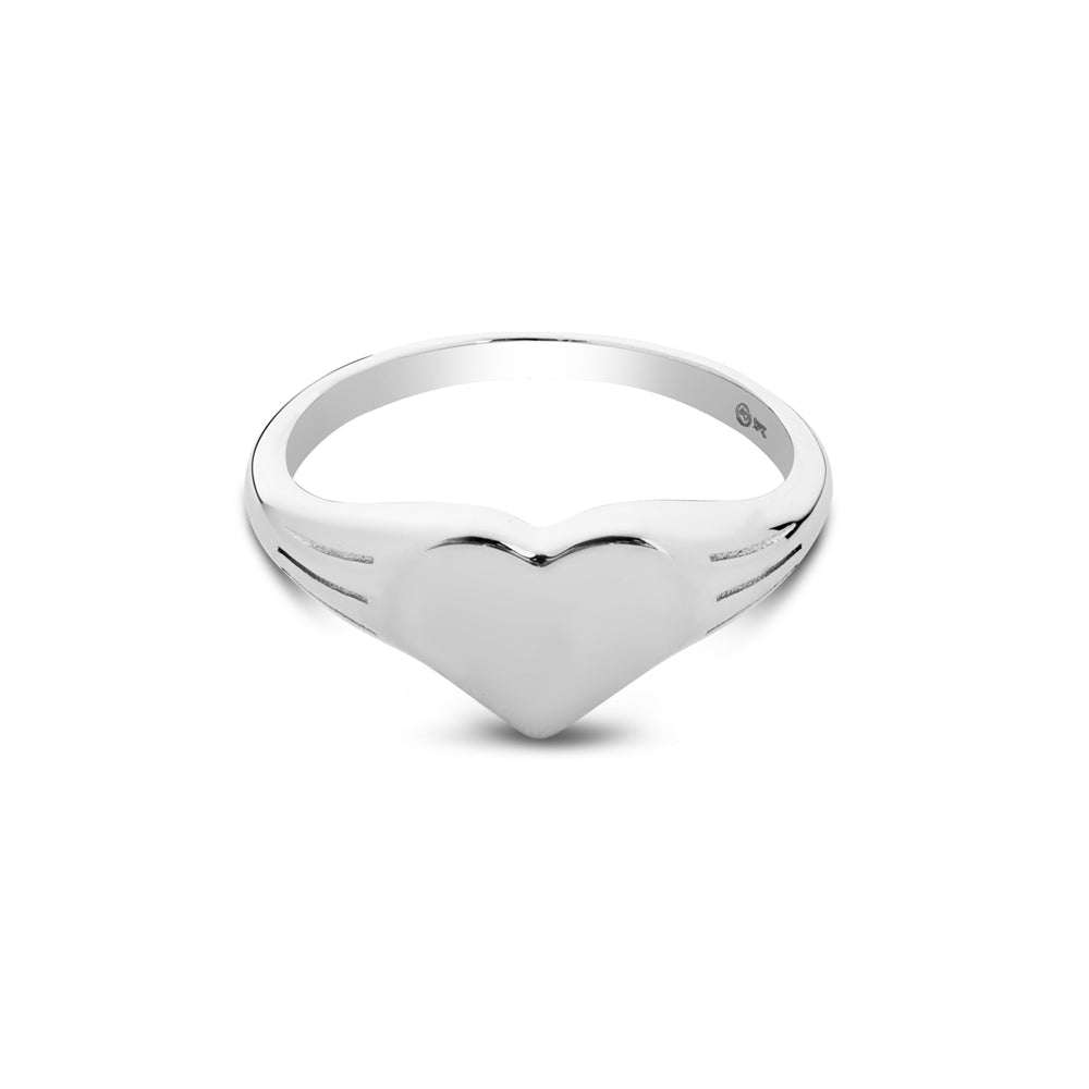 Argento Silver Heart Signet Ring