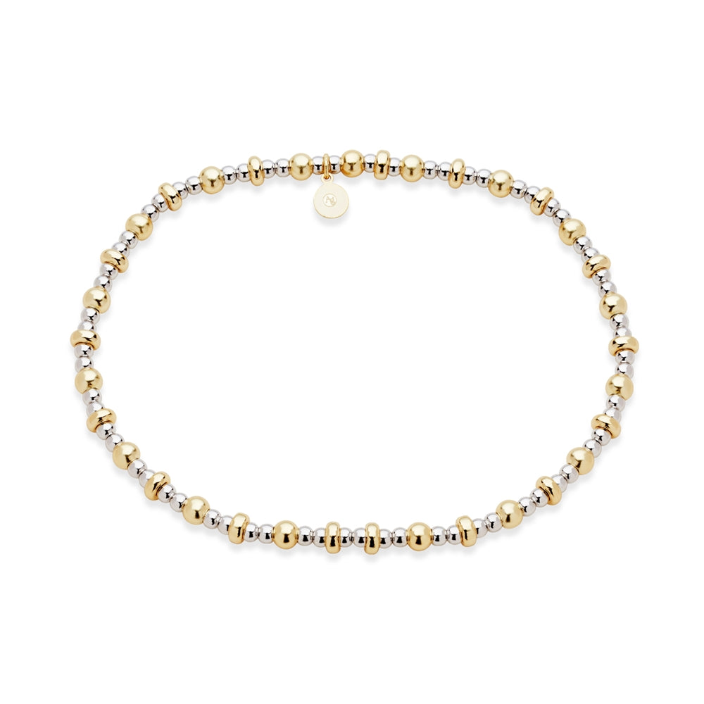 Argento Two Tone 14k Plated Mini Beaded Bracelet