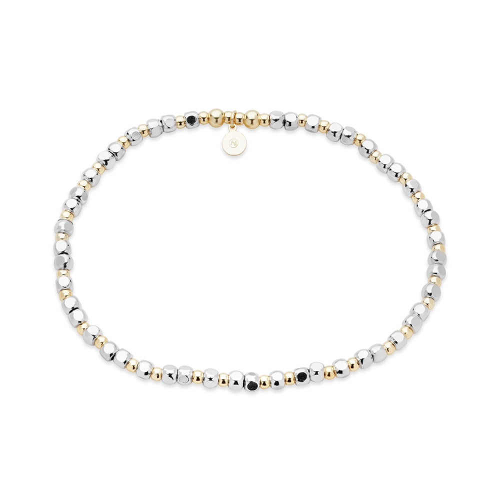 Argento Two Tone 14k Plated Pebble Beaded Bracelet