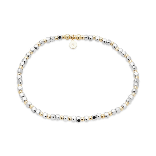 Argento Two Tone 14k Plated Pebble Beaded Bracelet