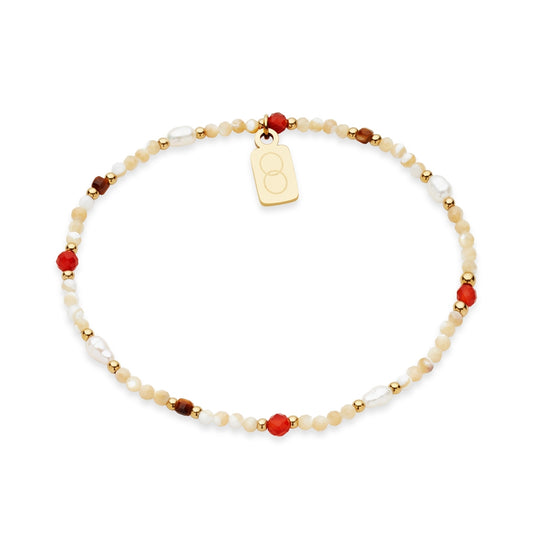 Over & Over Gold 14k Stainless Steel Tiger's Eye Beaded Bracelet