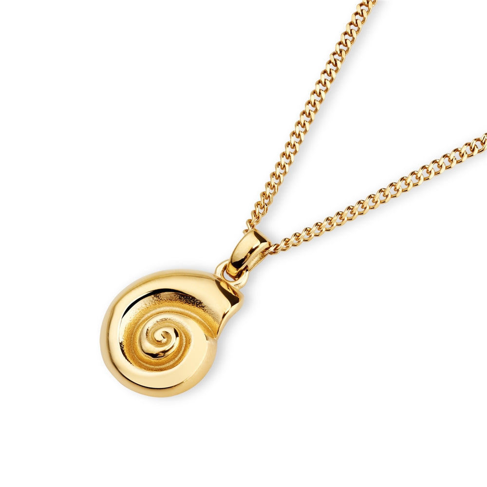 Over & Over Gold 14k Stainless Steel Spiral Shell Necklace