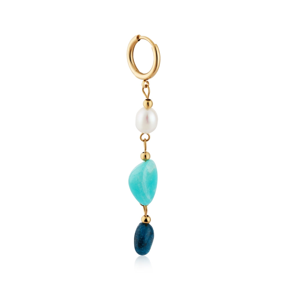 Over & Over Gold 14k Stainless Steel Amazonite Drop Earrings