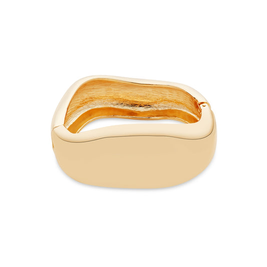Over & Over Gold 14k Stainless Steel Wave Bangle