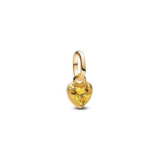 Pandora Gold Heart Mini Dangle Charm