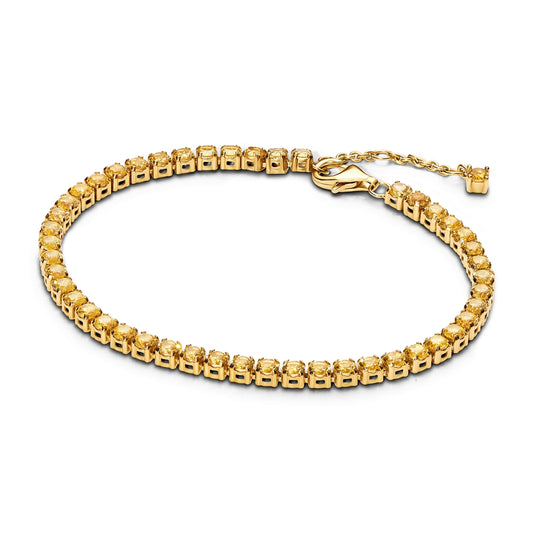 Pandora Gold Sparkling Yellow Tennis Bracelet
