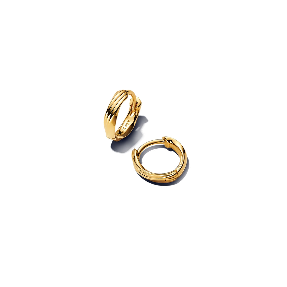 Pandora Gold Twisted Huggie Earrings