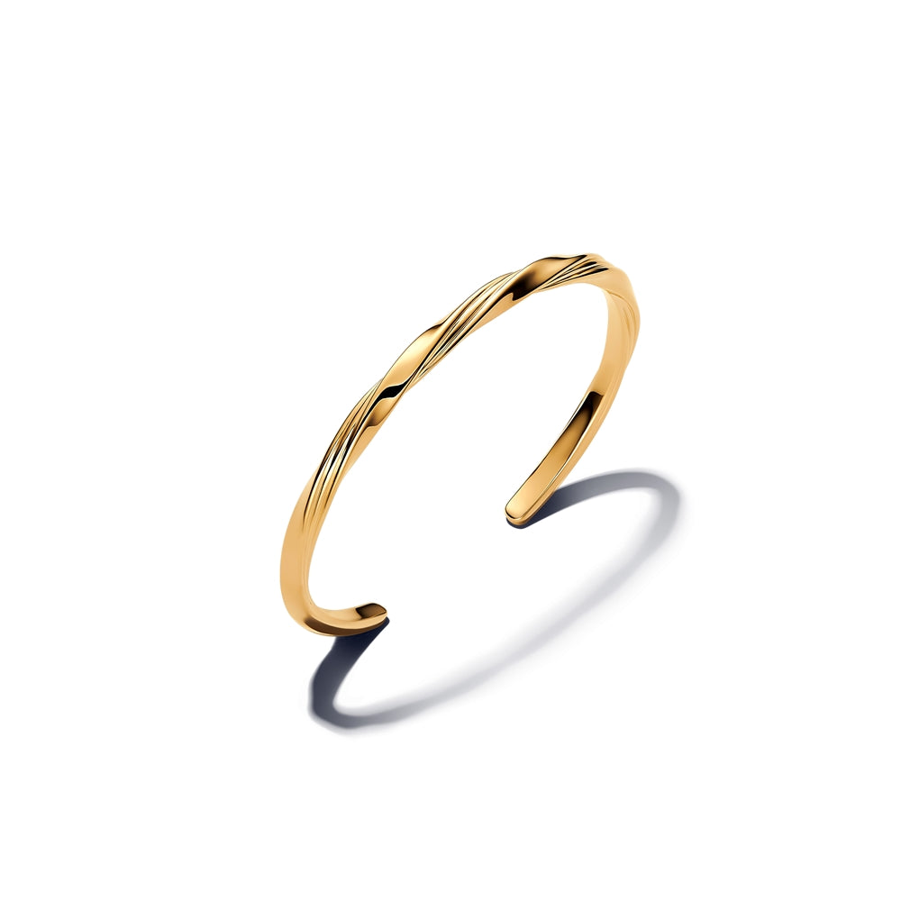 Pandora Gold Twisted Open Bangle