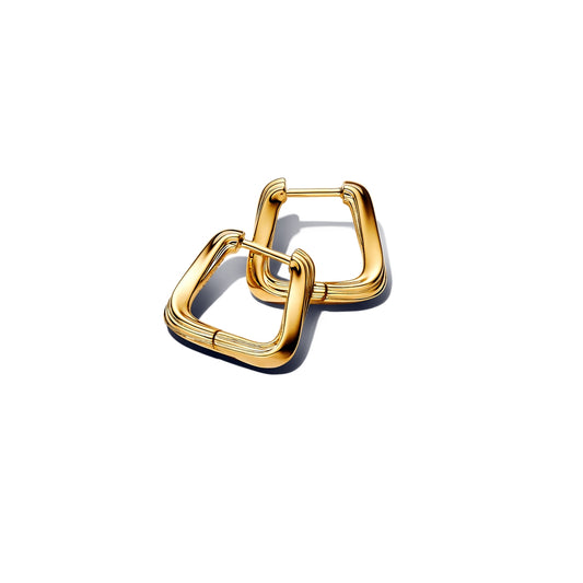 Pandora Gold Twisted Triangle Small Hoop Earrings