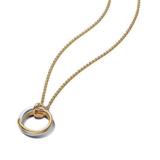 Pandora Gold Organically Shaped Two-Tone Pendant Necklace