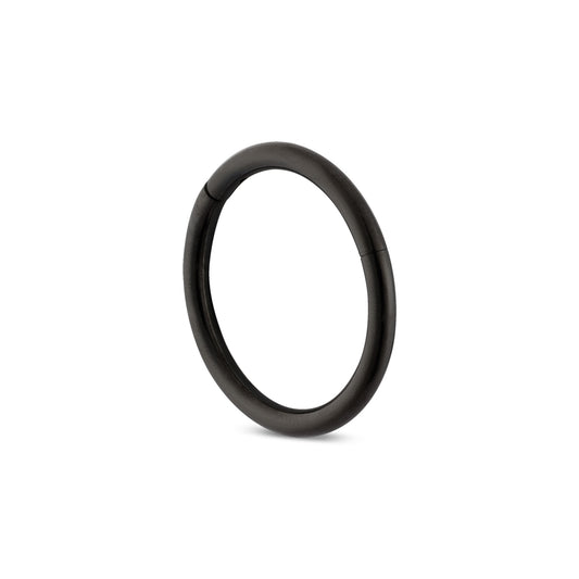 Over & Over Black Stainless Steel Men's 10mm Single Hoop Earring