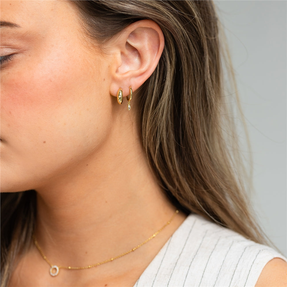 Seek + Find Shine Dome Gold Huggies