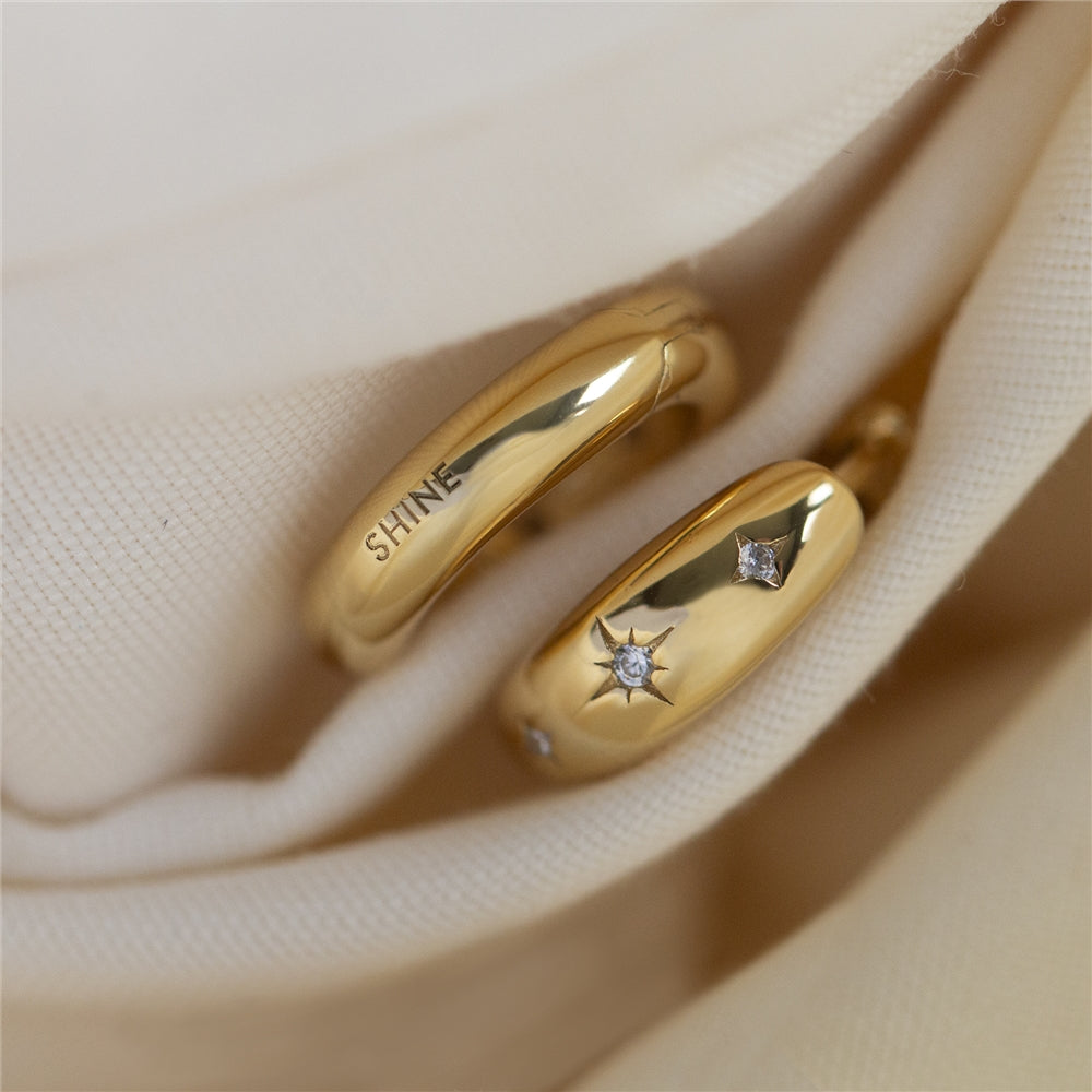 Seek + Find Shine Dome Gold Huggies