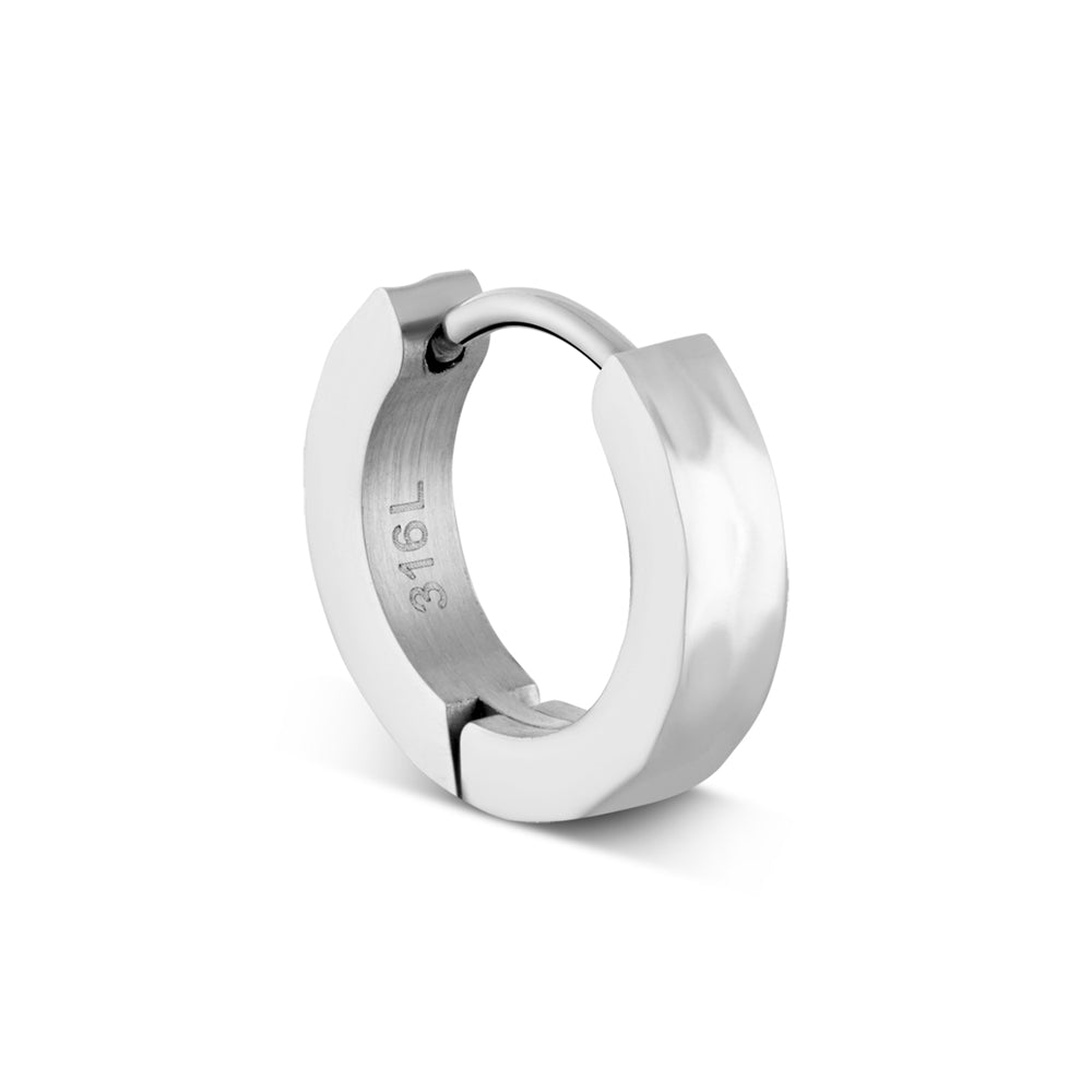 Over & Over Silver Men's Stainless Steel Textured Single Earring